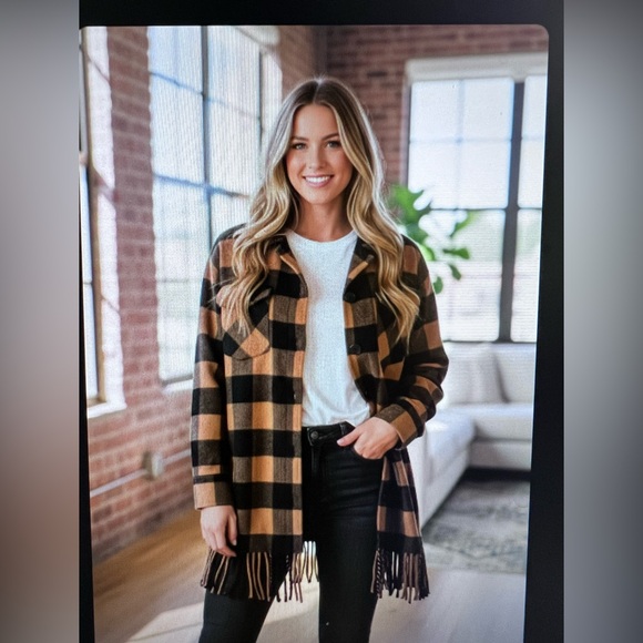 Sandro Jackets & Blazers - $640 SANDRO Feny Coat Jacket Shacket barn coat plaid FR 38 / US medium